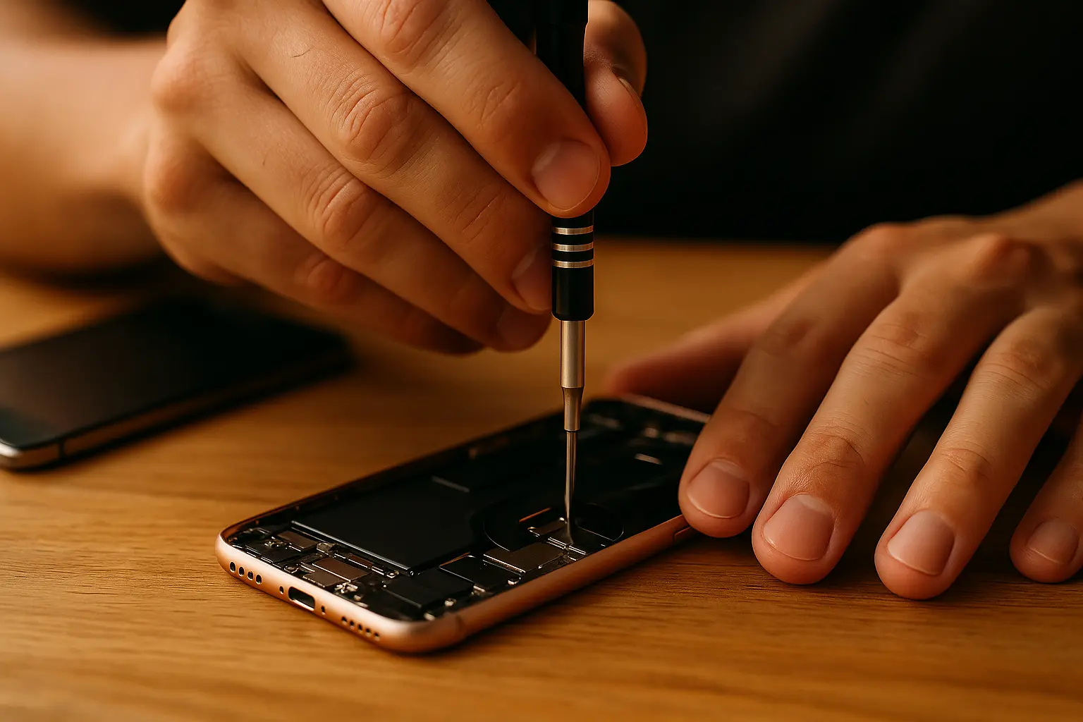Riparazione di uno smartphone in laboratorio